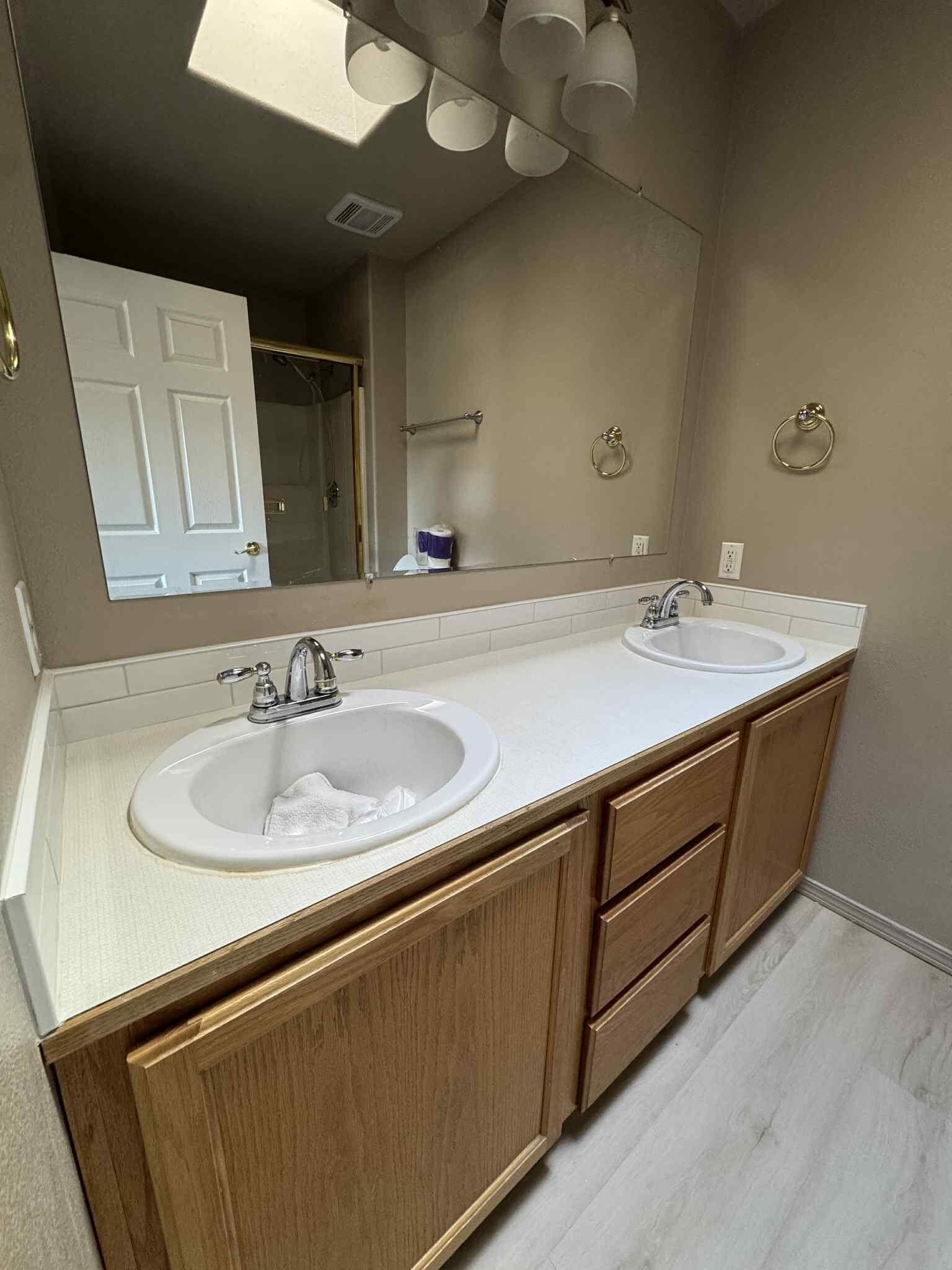 White kitchen tile backsplash installed by MG Flooring